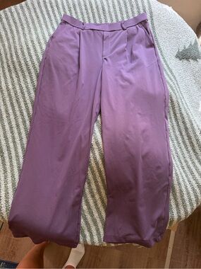 Straight Leg Purple Trousers